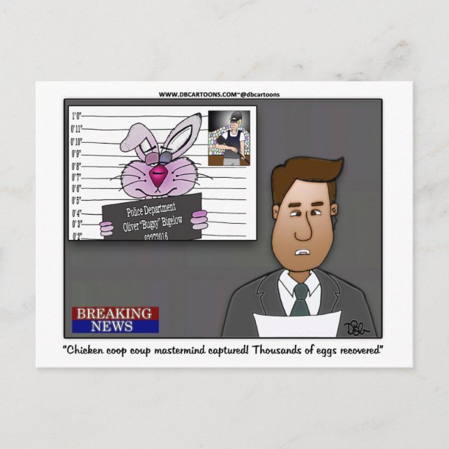 Postal El golpe de policía de pollo cerebro (Anverso)