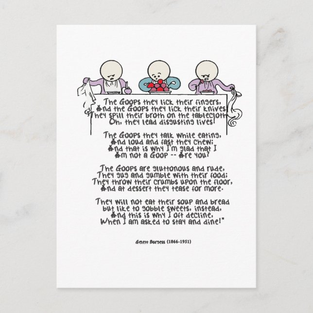 Postal El Goops se lamen los dedos (Anverso)