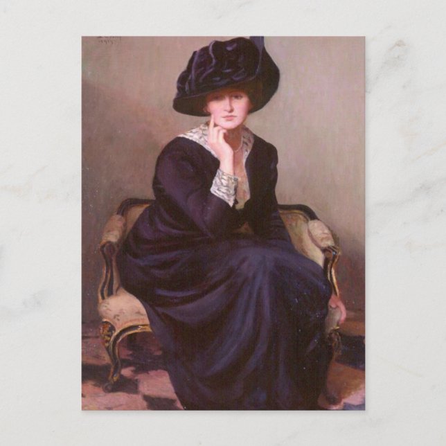 Postal El Gorra negro de Lilla Cabot Perry (Anverso)