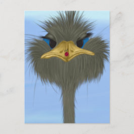 Postal El Gracioso George Del Ostrich Y La Cuta Ladybug