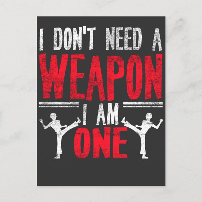 Postal El gracioso humor de las artes marciales del Chist