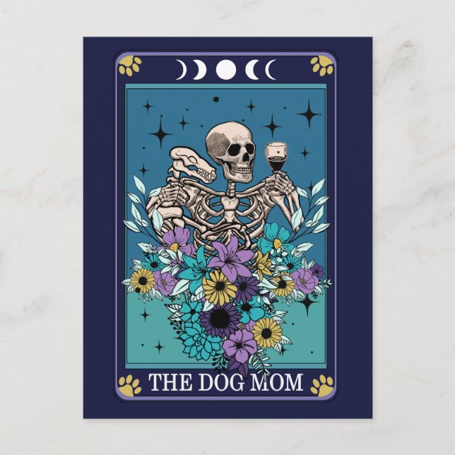 Postal El gracioso tarot de la madre del perro (Anverso)