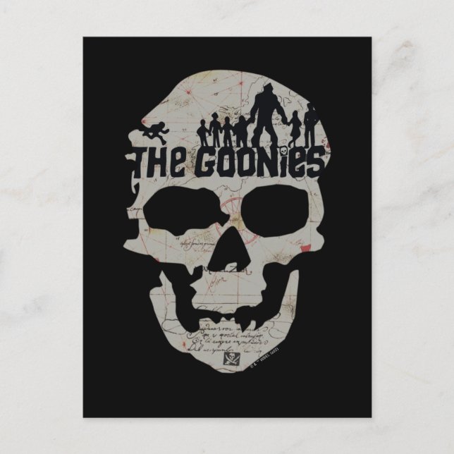 Postal El gráfico de silueta de la flor de los Goonies (Anverso)
