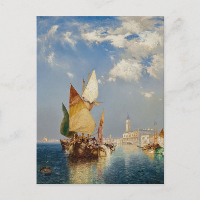 Postal El Gran Canal, Venecia por Thomas Moran (Anverso)