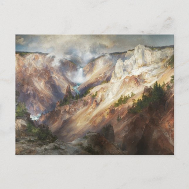 Postal El Gran Cañón de Yellowstone, Thomas Moran (Anverso)