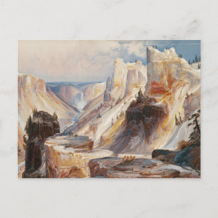 Postal El Gran Cañón, Yellowstone por Thomas Moran