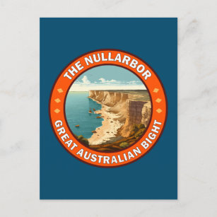 Postal El gran emblema retro negro australiano sobre Null