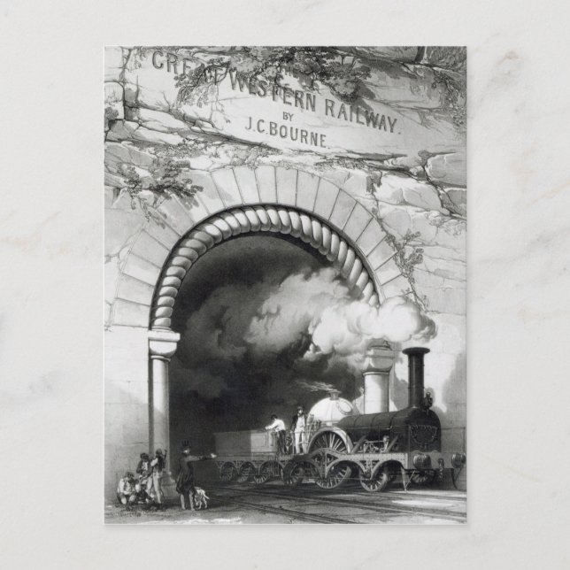 Postal El gran ferrocarril occidental, 1846 (Anverso)