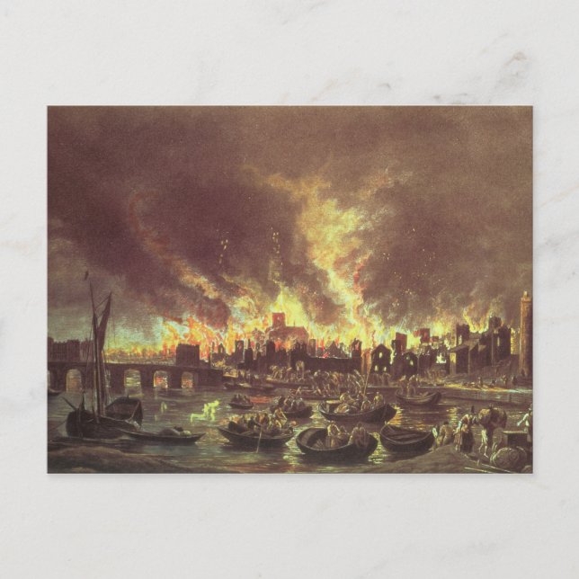 Postal El gran fuego de Londres, 1666 (Anverso)
