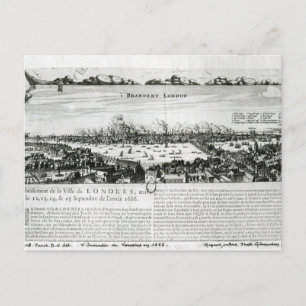 Postal El gran incendio de Londres en 1666
