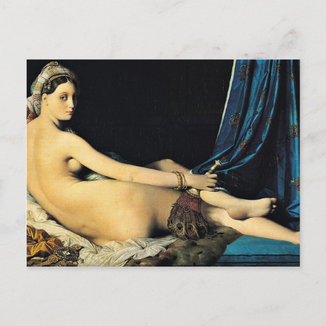 Postal El Gran Odalisque, Français La Grande Odalisque (Anverso)
