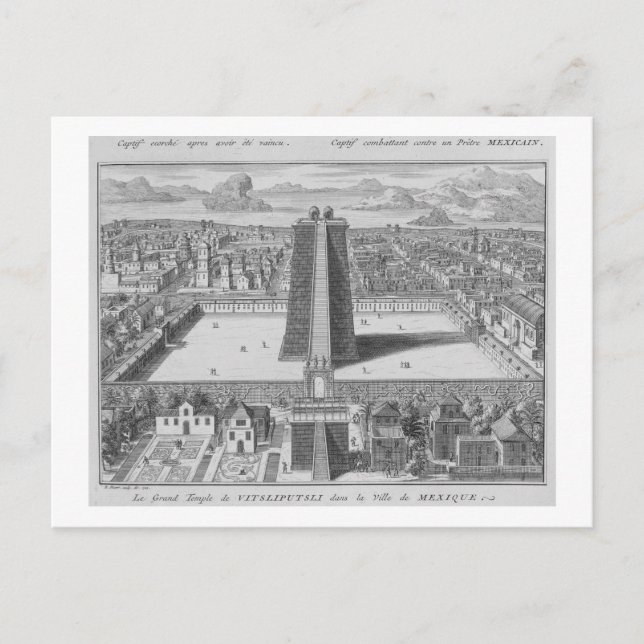 Postal El Gran Templo de la Vitsliputsli en la Ciudad de  (Anverso)