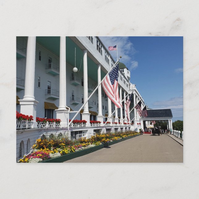 Postal El Grand Hotel en la isla de Mackinac, Michigan (Anverso)