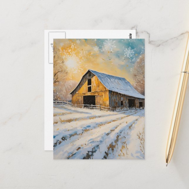 Postal El granero de invierno (Anverso/Reverso In Situ)