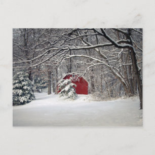 Postal El granero rojo en la nieve de 2011