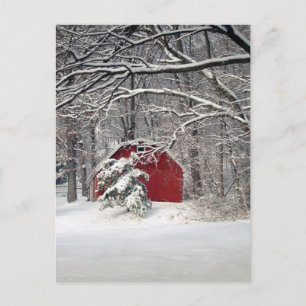 Postal El granero rojo en la nieve de 2011