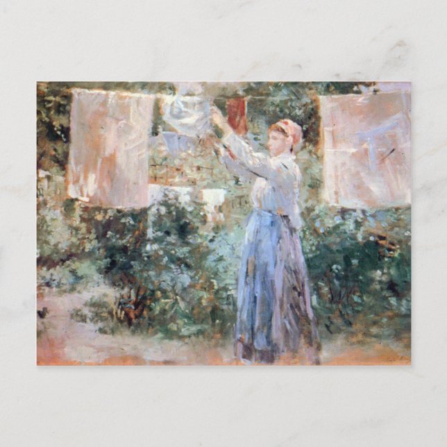 Postal El granjero colgando de la ropa de Berthe Morisot (Anverso)