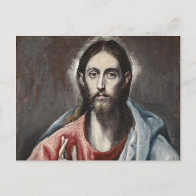 Postal El Greco - Bendición de Cristo (Anverso)