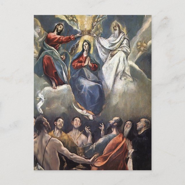 Postal El Greco- Coronación de la Virgen (Anverso)