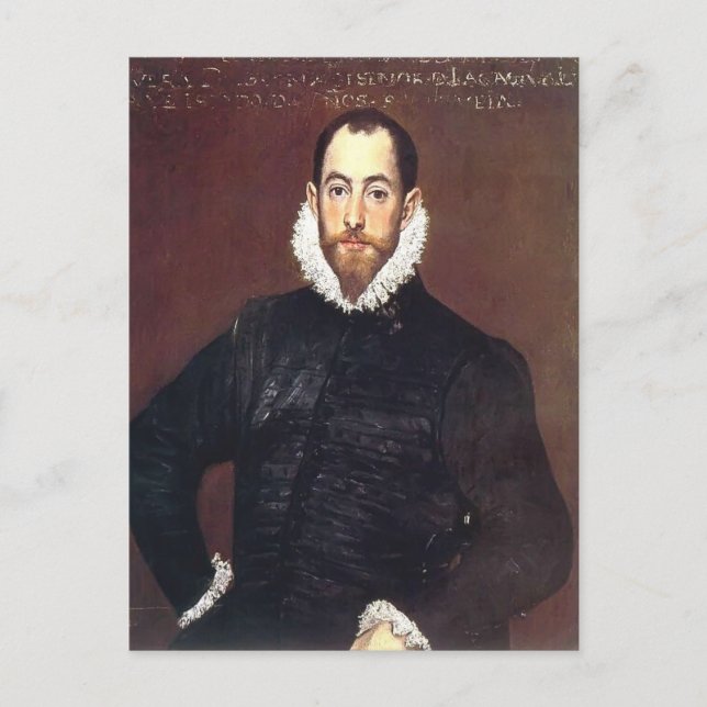 Postal El Greco - Retrato de un caballero de Casa Leiva (Anverso)