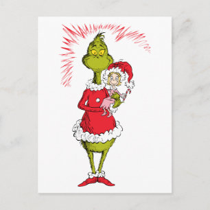 Postal El Grinch abraza a Cindy Lou Who
