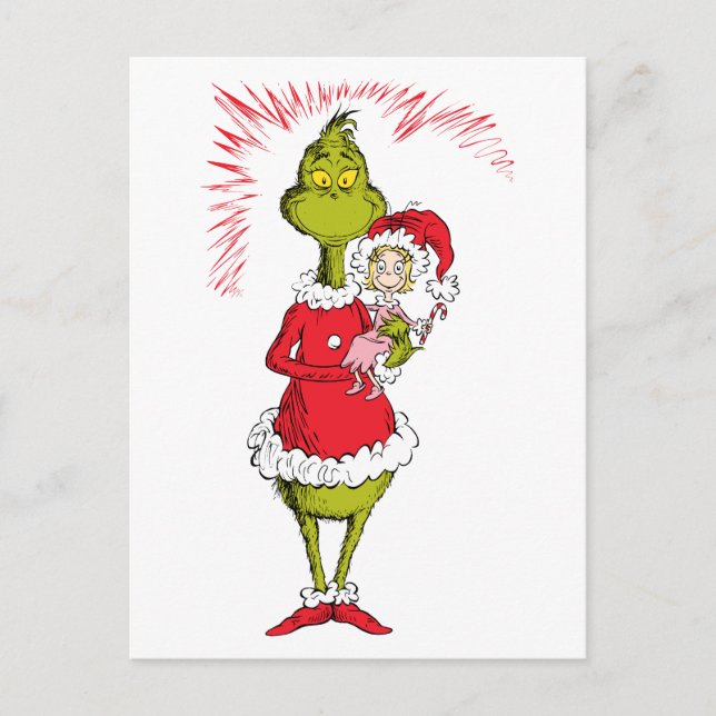Postal El Grinch abraza a Cindy Lou Who (Anverso)