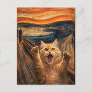 Postal El Grito Arte de Parodia del Gato