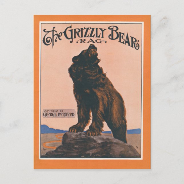 Postal El grizzly Bear Rag (Anverso)