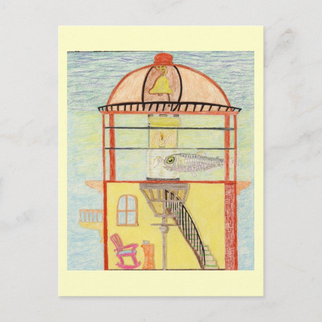 Postal El guardián del faro (Anverso)