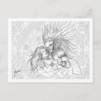 Postal El guerrero y la princesa