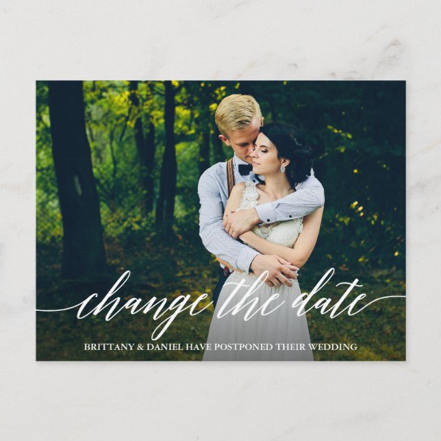 Postal El guión moderno de caligrafía cambia la foto de f (Anverso)