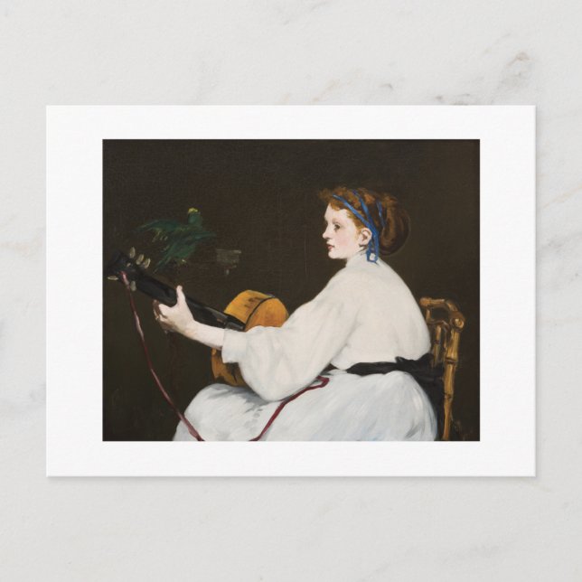 Postal El guitarrista de Édouard Manet (Anverso)