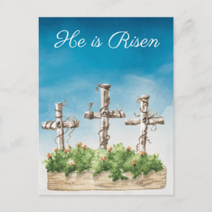 Postal Él ha Resucitado Cruces de Pascua