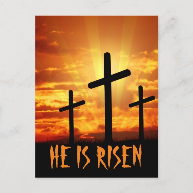 Postal Él ha resucitado Mateo 28:6 Pascua (Anverso)