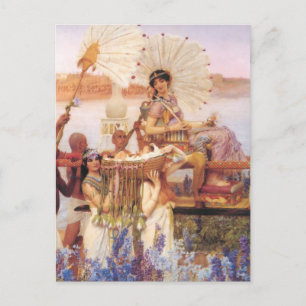 Postal El hallazgo de Moisés, Sir Lawrence Alma-Tadema