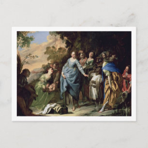 Postal El hallazgo de Moses, c.1650-56 (aceite sobre lien