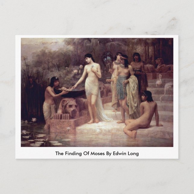 Postal El Hallazgo De Moses Por Edwin Long (Anverso)