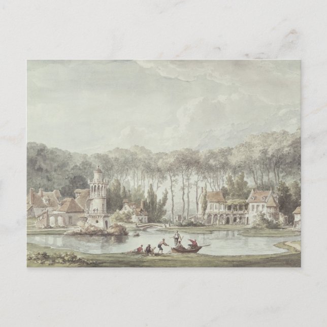 Postal El Hameau, Petit Trianon, 1786 (Anverso)