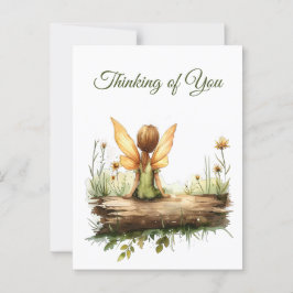 Postal El hato solitario sentado en un tronco