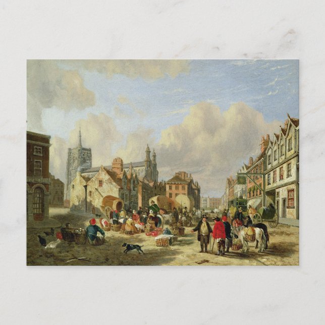 Postal El Haymarket, Norwich, 1825 (petróleo en el panel) (Anverso)
