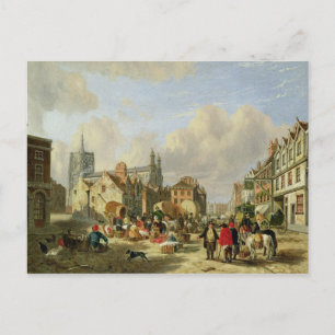 Postal El Haymarket, Norwich, 1825 (petróleo en el panel)