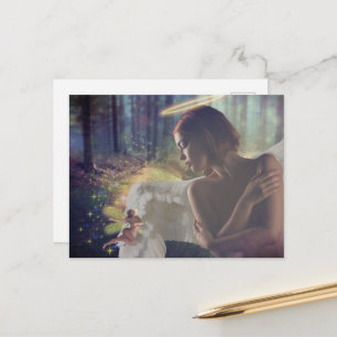 Postal El hermoso ángel con arte de fantasía