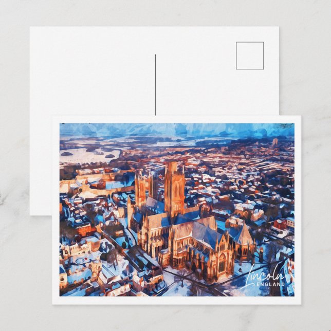 Postal El hermoso paisaje acuático de Lincoln England (Anverso / Reverso)