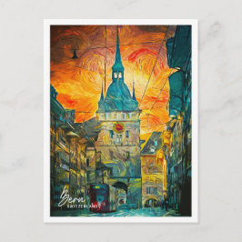 Postal El hermoso paisaje de pintura al aceite de la Suiz