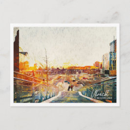 Postal El hermoso paisaje de pintura al óleo de los Paíse