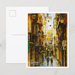 Postal El hermoso paisaje de pintura al óleo de Tavira Po