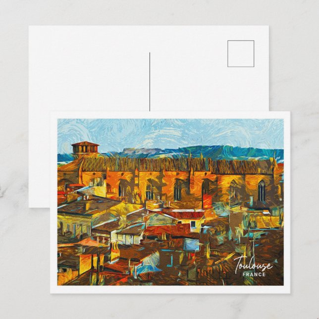 Postal El hermoso paisaje de pintura al óleo de Toulouse  (Anverso / Reverso)