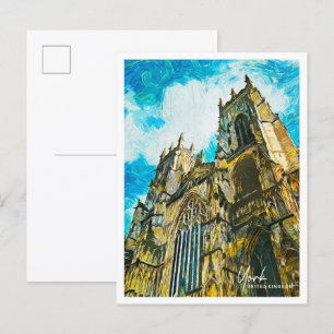 Postal El hermoso paisaje de pintura al óleo de York