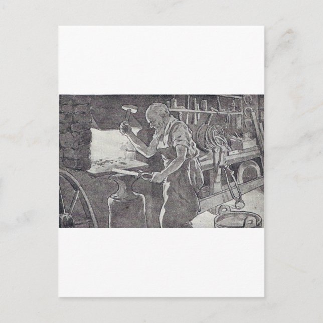 Postal El herrero (Anverso)