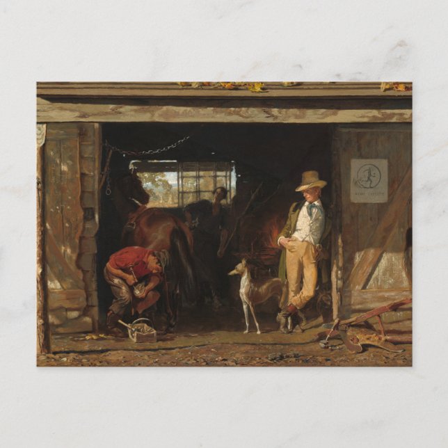 Postal El herrero y vaquero del oeste americano (Anverso)
